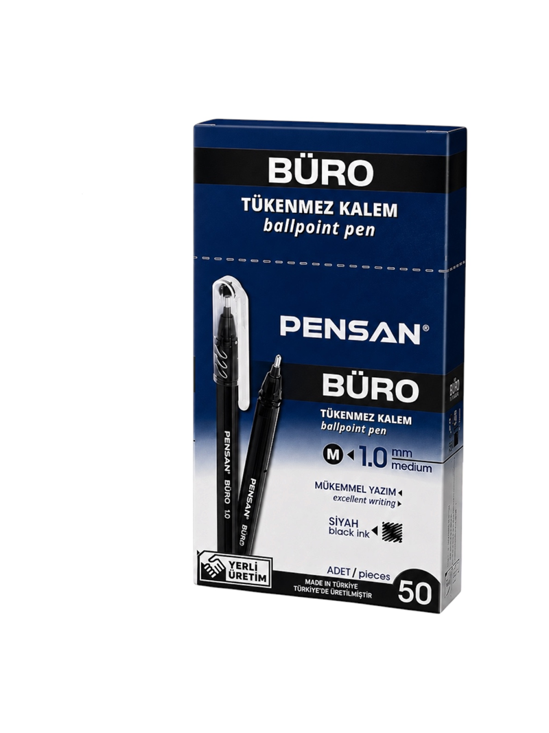 Pensan Büro Tükenmez Kalem Siyah Renk 1.0 Mm 50'Li Pensan Büro Tükenmez Kalem Siyah Renk 1.0 Mm 50'Li