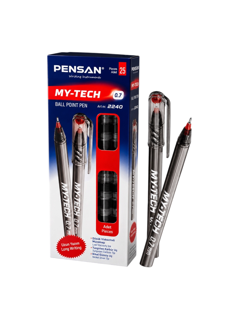 Pensan My-Tech Tükenmez Kalem Kırmızı Renk 25'Li (0.7 Uç) Pensan My-Tech Tükenmez Kalem Kırmızı Renk 25'Li (0.7 Uç)