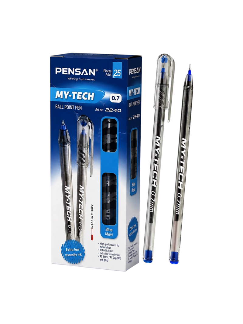 Pensan My-Tech Tükenmez Kalem Mavi Renk 25'Li (0.7 Uç) Pensan My-Tech Tükenmez Kalem Mavi Renk 25'Li (0.7 Uç)