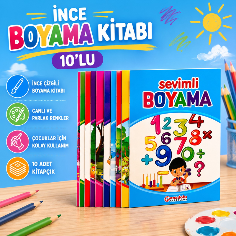Boyama Kitabı İnce 10'Lu