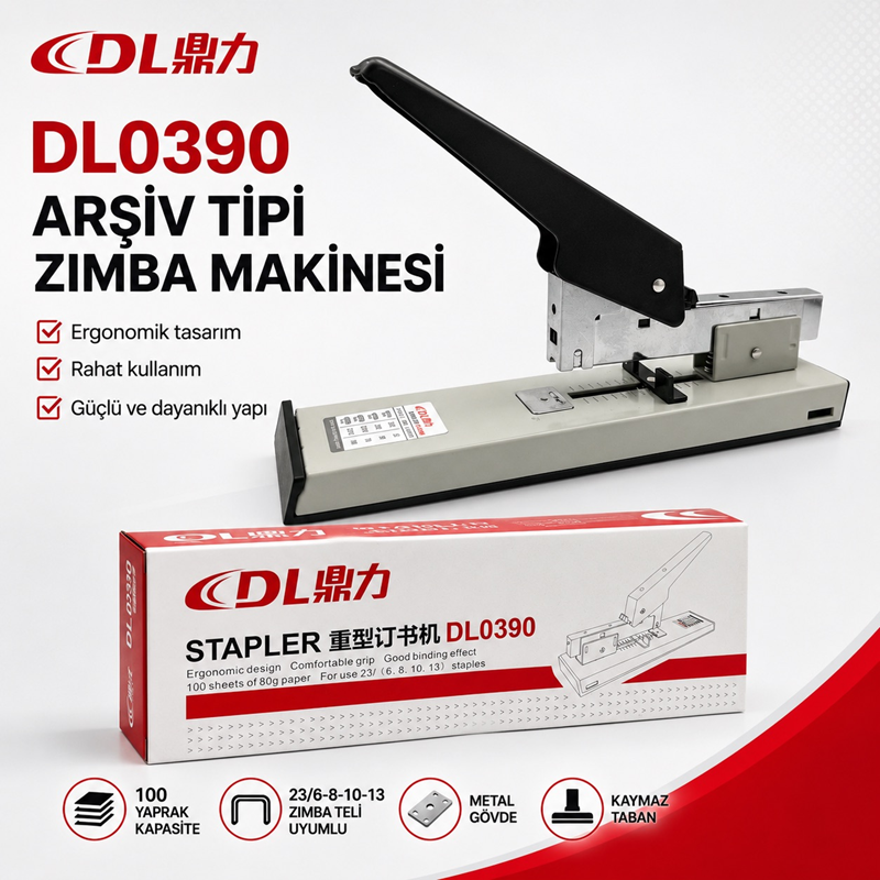 Dl0390 Arşiv Tipi Kollu Zımba Makinesi
