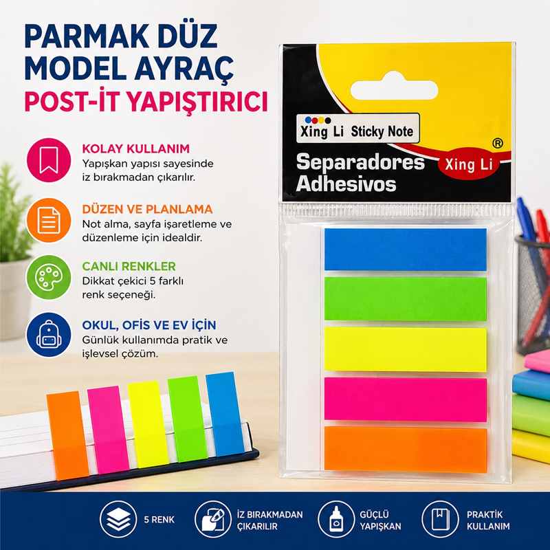 Düz Model Parmak Ayraç Post-it