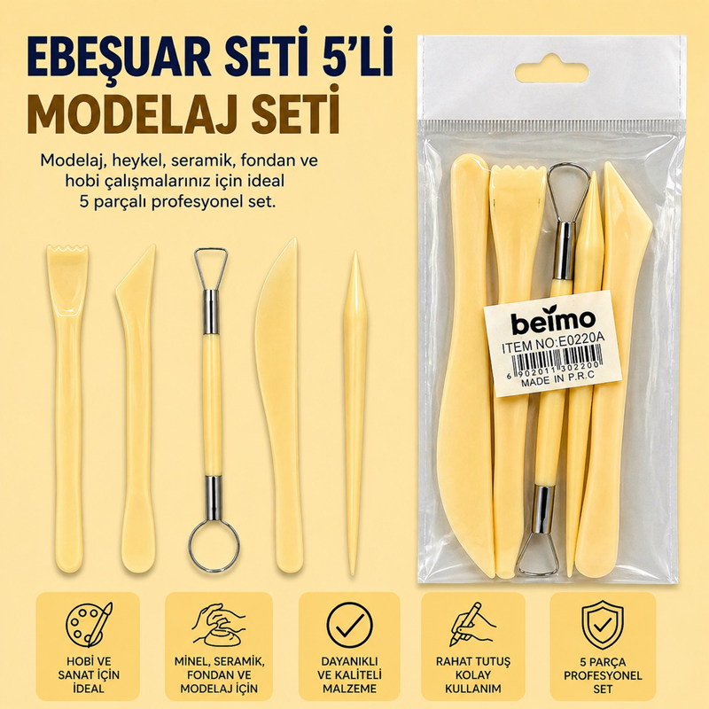 Ebeşuar Seti 5'Li Modelaj Seti