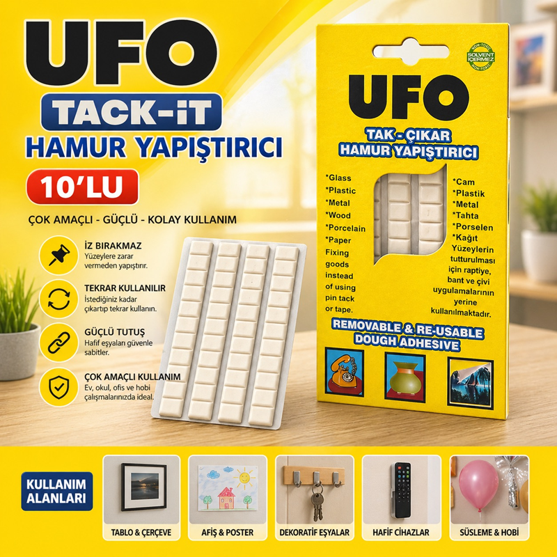 Ufo Tack-it Hamur Sakız Yapıştırıcı 10'Lu Paket