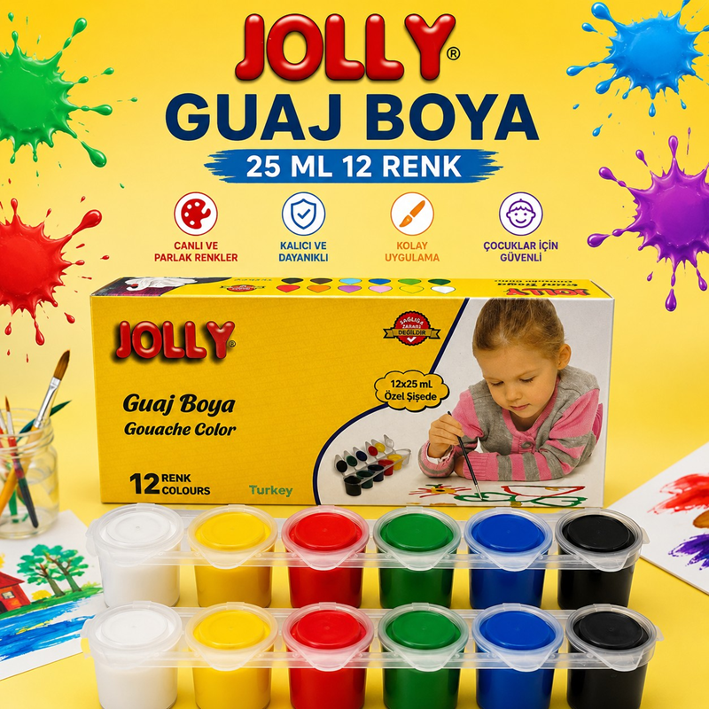Jolly Guaj Boya Şişe 12 Renk (25 Ml)