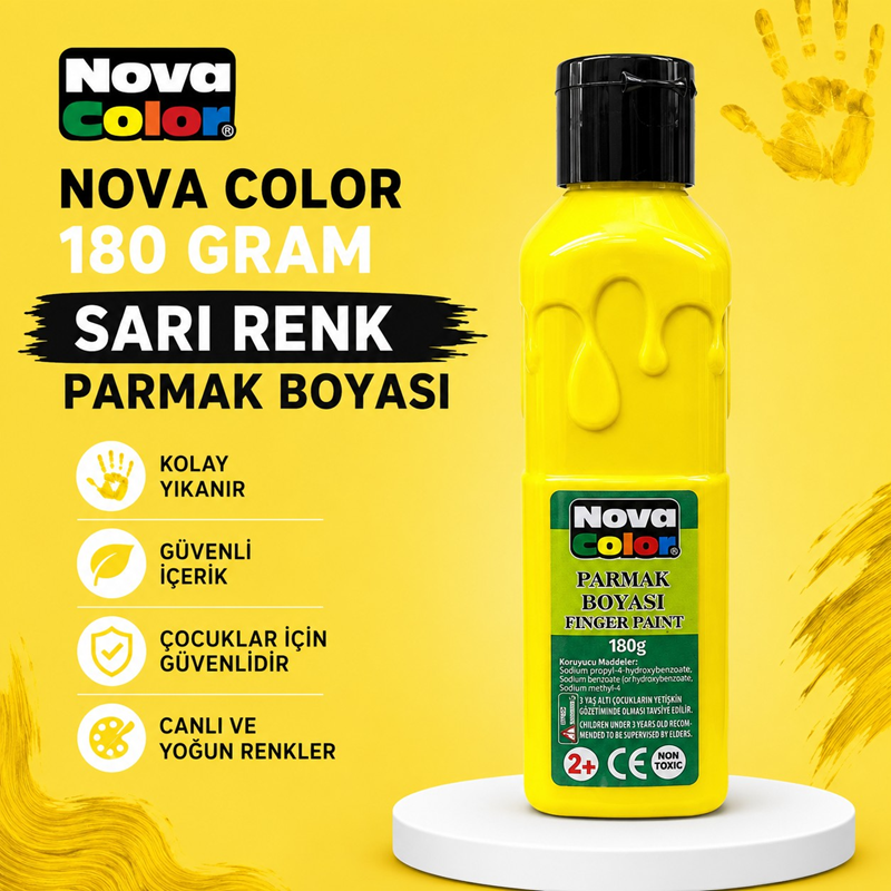 Nova Color Parmak Boyası 180 Gram Sarı Renk