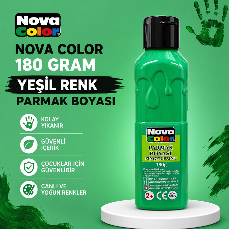 Nova Color Parmak Boyası 180 Gram Yeşil Renk
