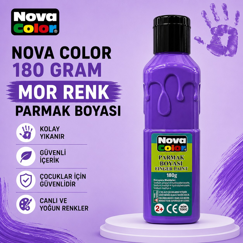 Nova Color Parmak Boyası 180 Gram Mor Renk