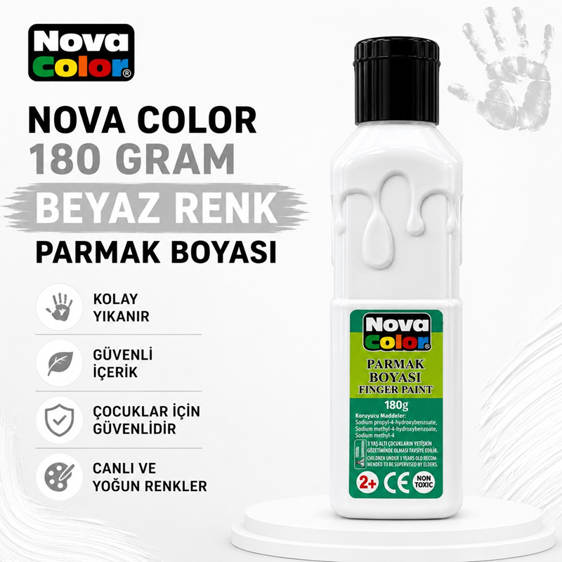 Nova Color Parmak Boyası 180 Gram Beyaz Renk