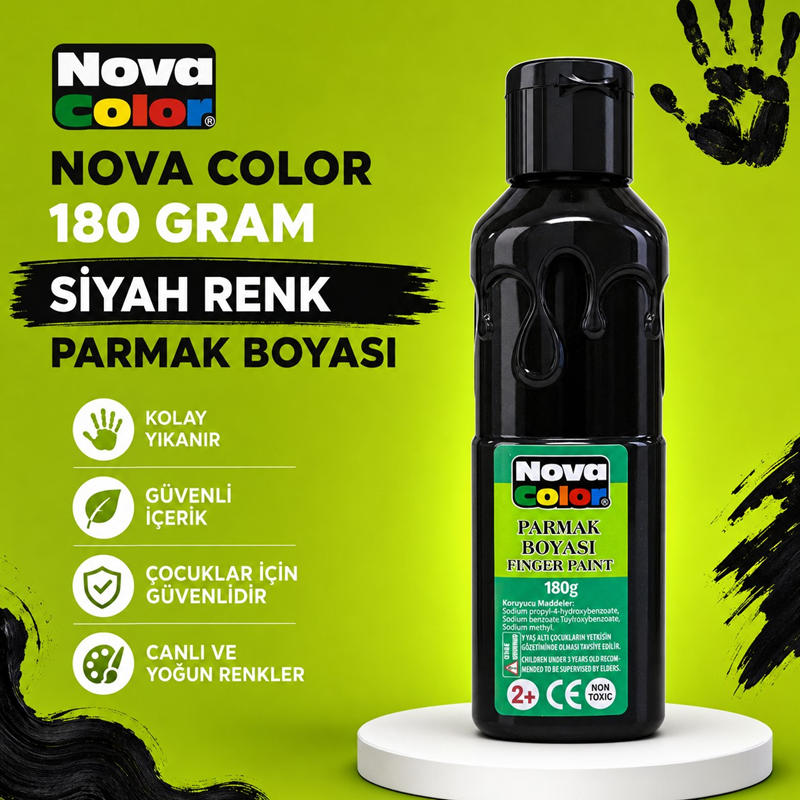 Nova Color Parmak Boyası 180 Gram Siyah Renk