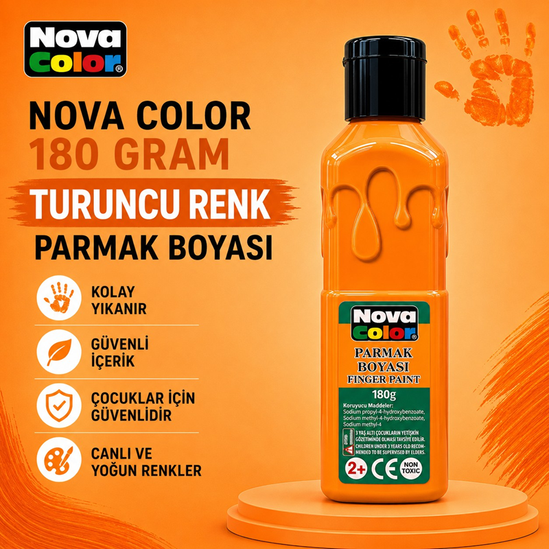 Nova Color Parmak Boyası 180 Gram Turuncu Renk