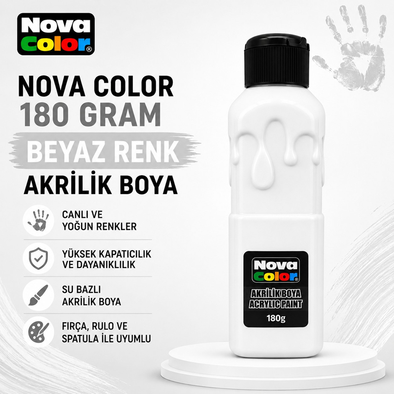 Nova Color Akrilik Boya 180 Gram Beyaz Renk
