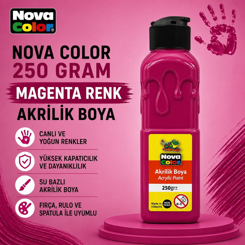 Nova Color Akrilik Boya 250 Gram Magenta Renk