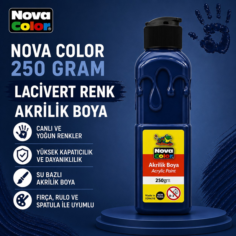 Nova Color Akrilik Boya 250 Gram Lacivert Renk