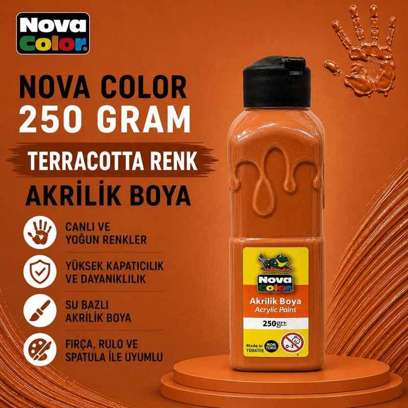 Nova Color Akrilik Boya 250 Gram Terakota Renk