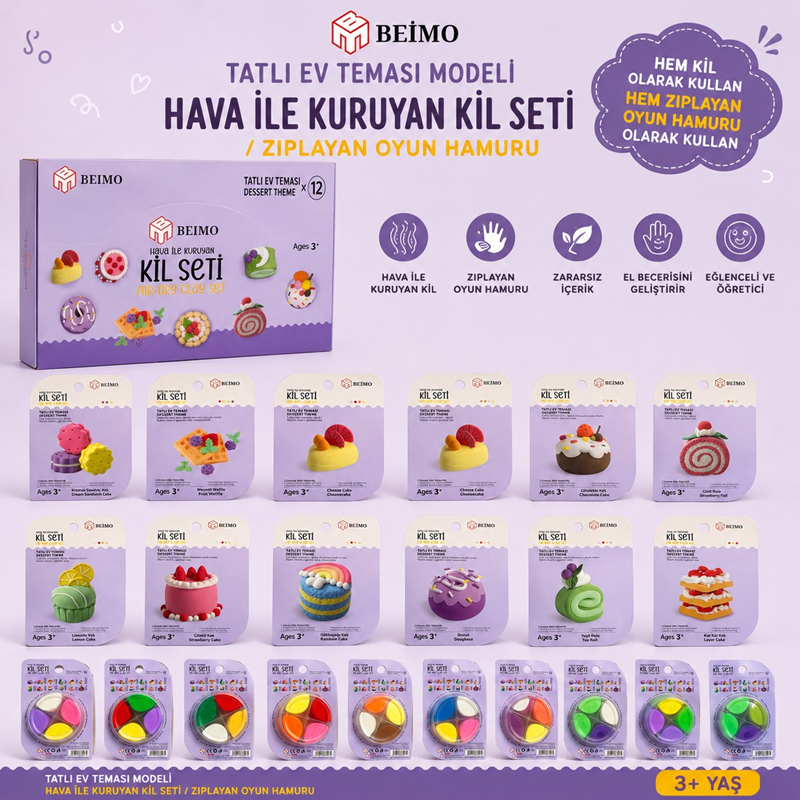 Tatlı Evi Teması Air Clay / Kil Seti 12'Li