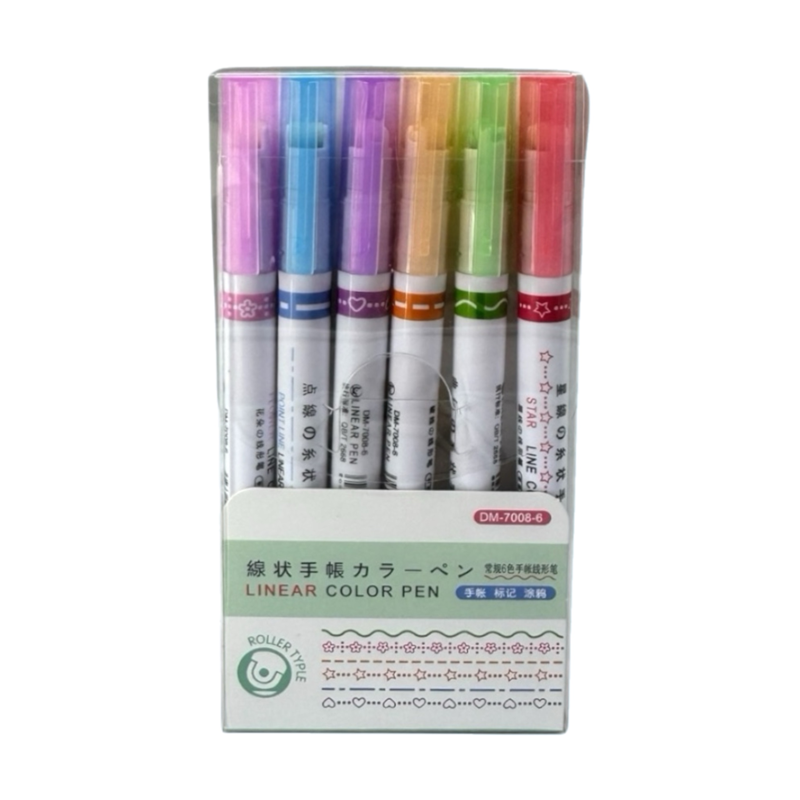 DM-7008 ŞERİT FOSFORLU KALEM 6LI SET