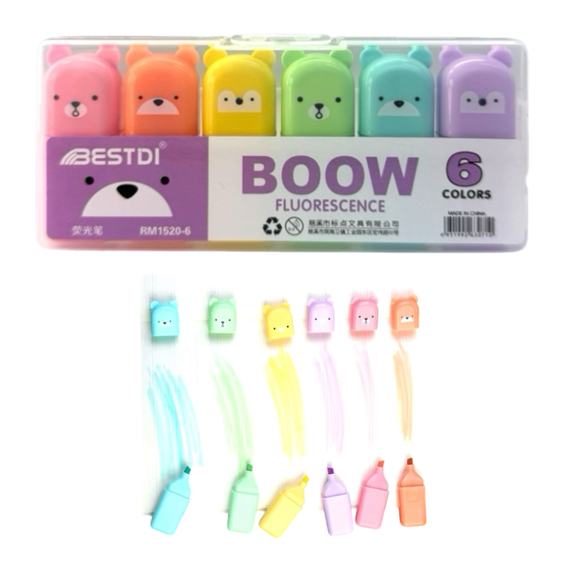 RM-1520 BOOW MİNİ FOSFORLU KALEM 6LI SET