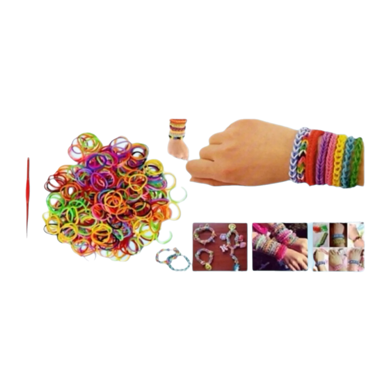 LASTİK ÖRGÜ BİLEKLİK YAPIM SETİ 12Lİ PAKET