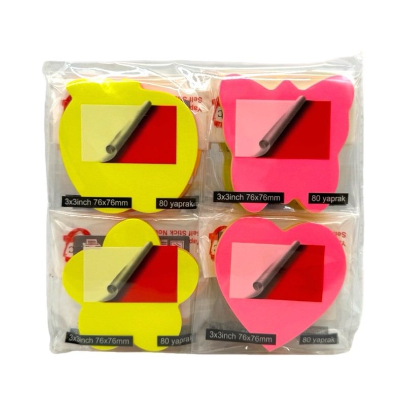 ŞEKİLLİ YAPIŞKANLI POST-İT 12Lİ PAKET