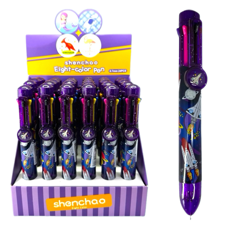 SC-8002 ROKET 8 RENK ÇOKLU TÜKENMEZ KALEM 24LÜ PAKET