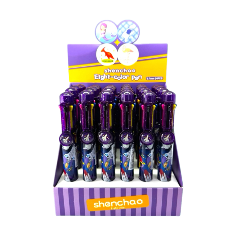 SC-8002 ROKET 8 RENK ÇOKLU TÜKENMEZ KALEM 24LÜ PAKET