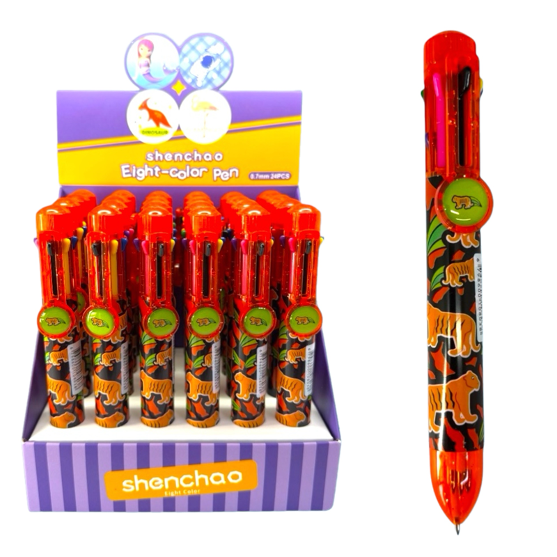 SC-803 KAPLAN 8 RENK ÇOKLU TÜKENMEZ KALEM 24LÜ PAKET