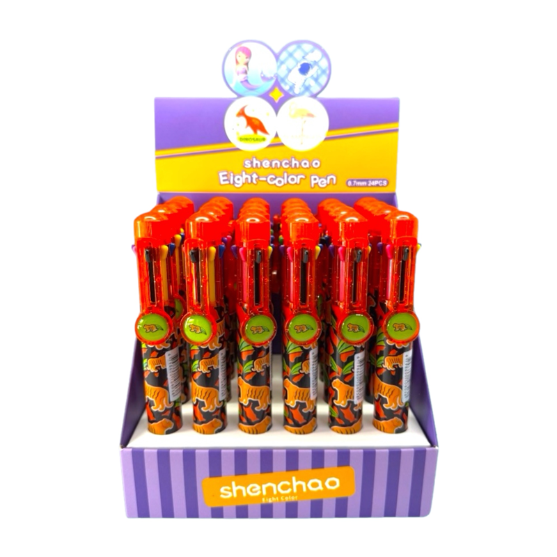 SC-803 KAPLAN 8 RENK ÇOKLU TÜKENMEZ KALEM 24LÜ PAKET