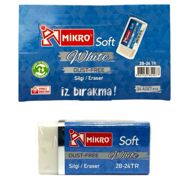 MİKRO BEYAZ SİLGİ 24LÜ PAKET