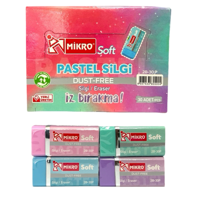 MİKRO PASTEL SİLGİ 30LU PAKET