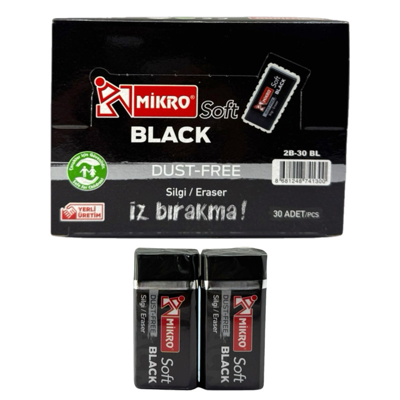 MİKRO SİYAH SİLGİ 30LU PAKET