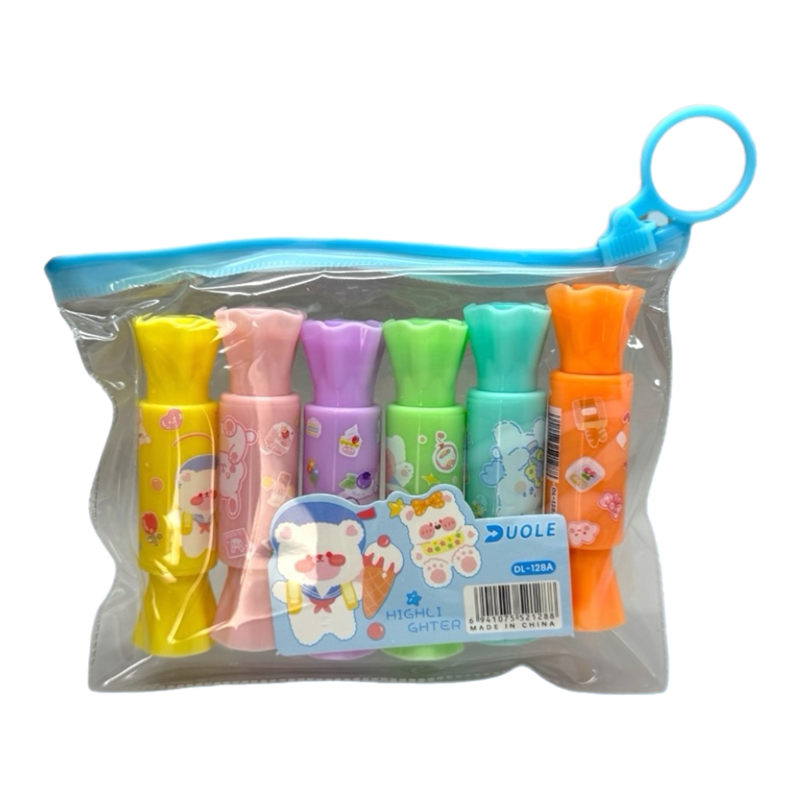 DL-128/A ŞEKER FOSFORLU KALEM ÇİFT TARAFLI 6LI SET
