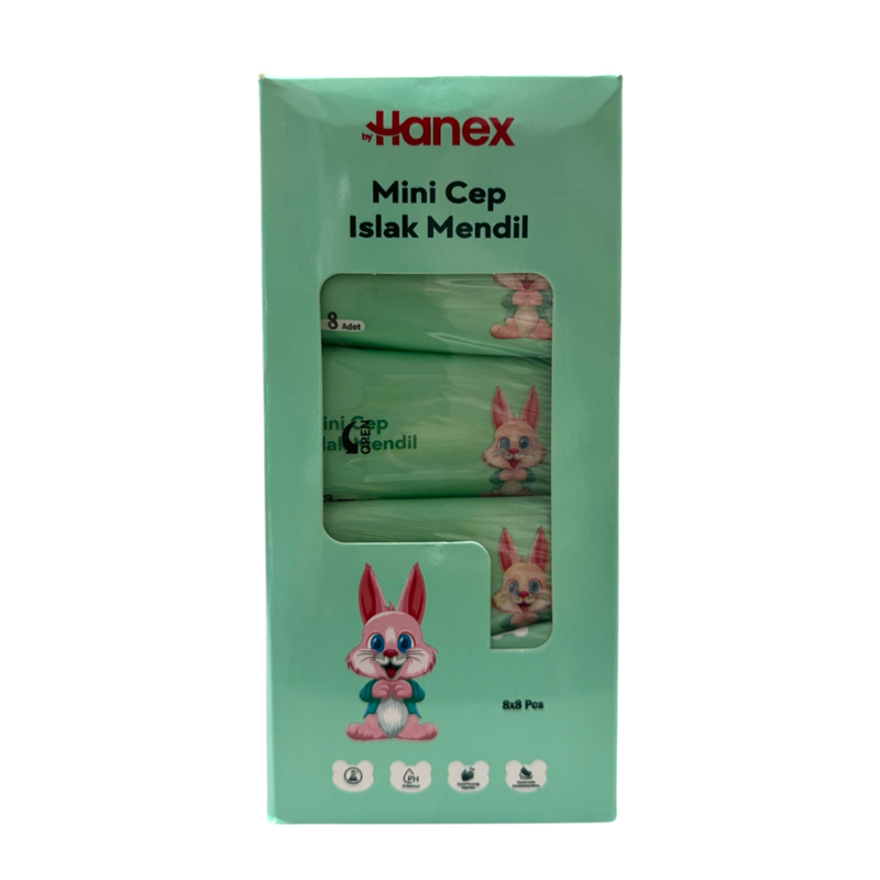 HANEX MİNİ CEP ISLAK MENDİL 8Lİ