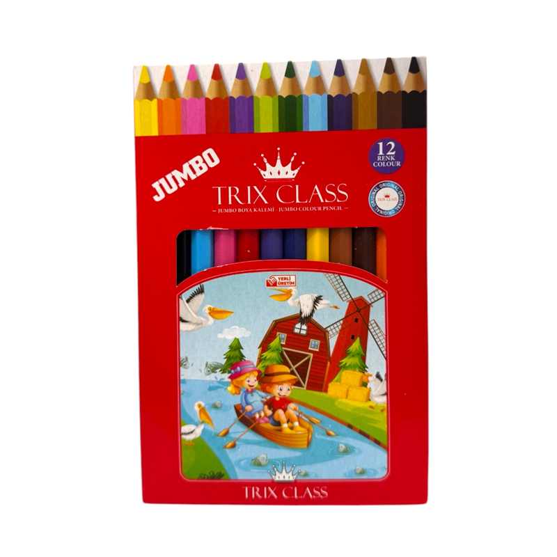 TRİX 12 RENK JUMBO KURU BOYA 12Lİ PAKET