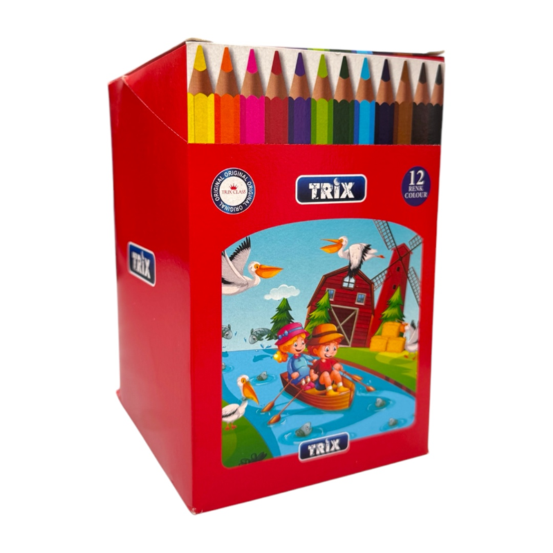 TRİX 12 RENK JUMBO KURU BOYA 12Lİ PAKET
