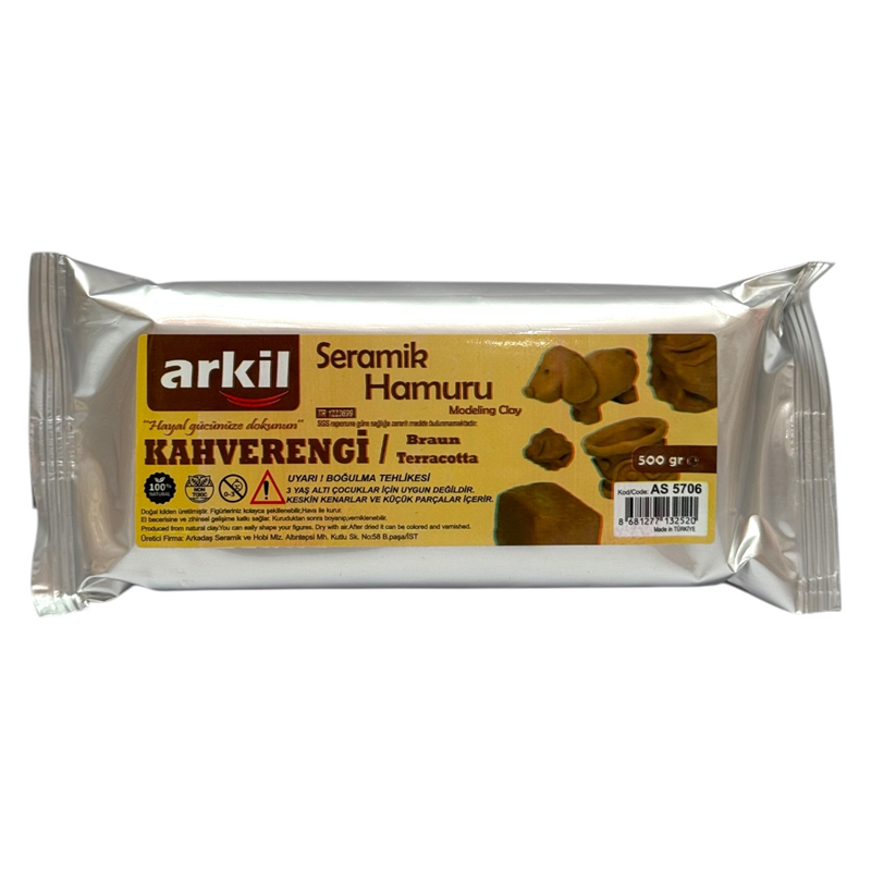 SERAMİK HAMURU KİL KAHVERENGİ 500 GRAM