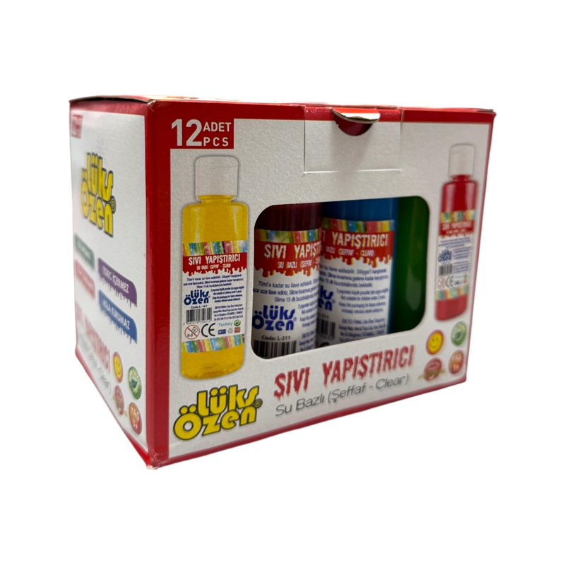 LÜKS ÖZEN RENKLİ SLİME JELİ 12Lİ PAKET