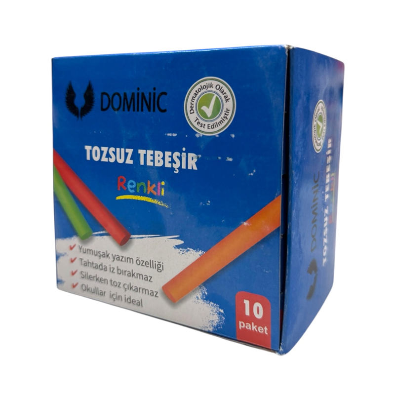 DOMİNİC RENKLİ TEBEŞİR 10LU KUTU