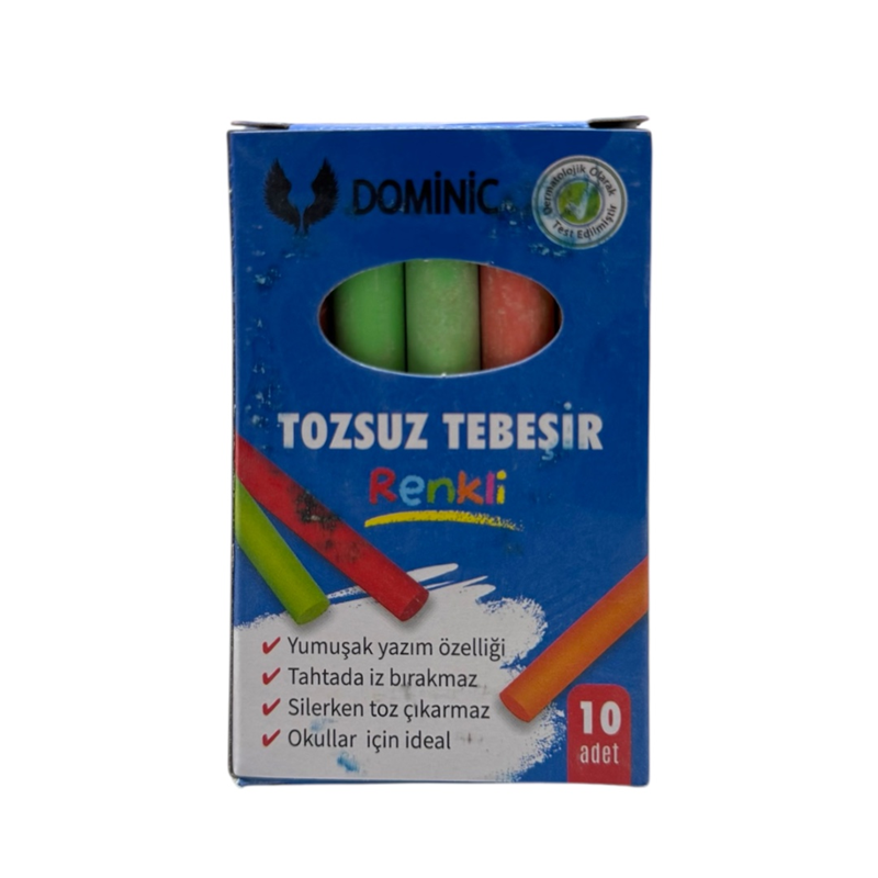 DOMİNİC RENKLİ TEBEŞİR 10LU KUTU