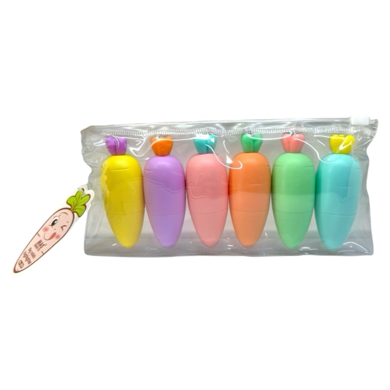 M-809 HAVUÇ PASTEL FOSFORLU KALEM 6LI SET