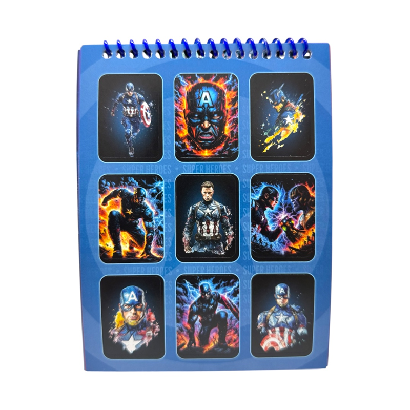 12*16 TELLİ STİCKER DEFTERİ SUPER HEROES 8 YAPRAK 12Lİ PAKET