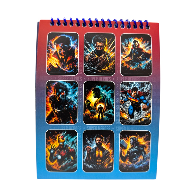 12*16 TELLİ STİCKER DEFTERİ SUPER HEROES 8 YAPRAK 12Lİ PAKET