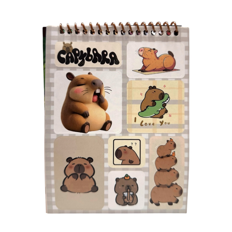 12*16 TELLİ STİCKER DEFTERİ CAPY BARA 8 YAPRAK 12Lİ PAKET