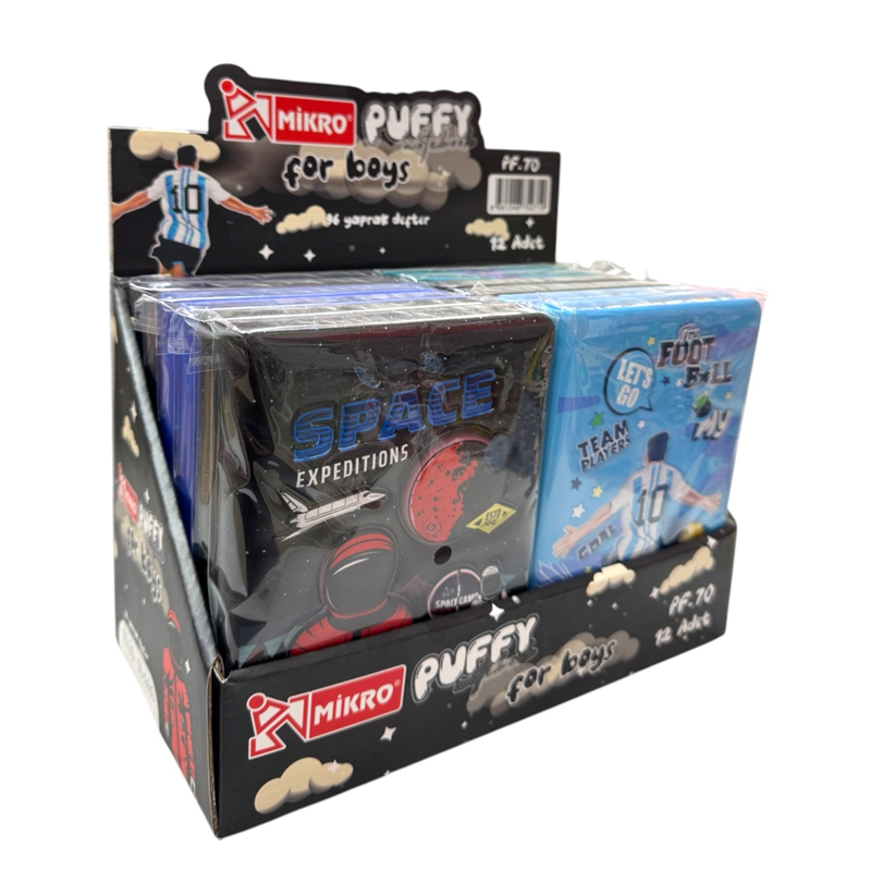 MİKRO PUFFY PF-70 GÜNLÜK DEFTER 12Lİ PAKET