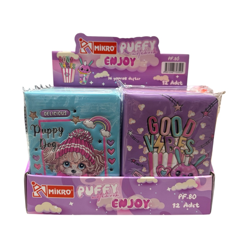 MİKRO PUFFY PF-80 GÜNLÜK DEFTER 12Lİ PAKET