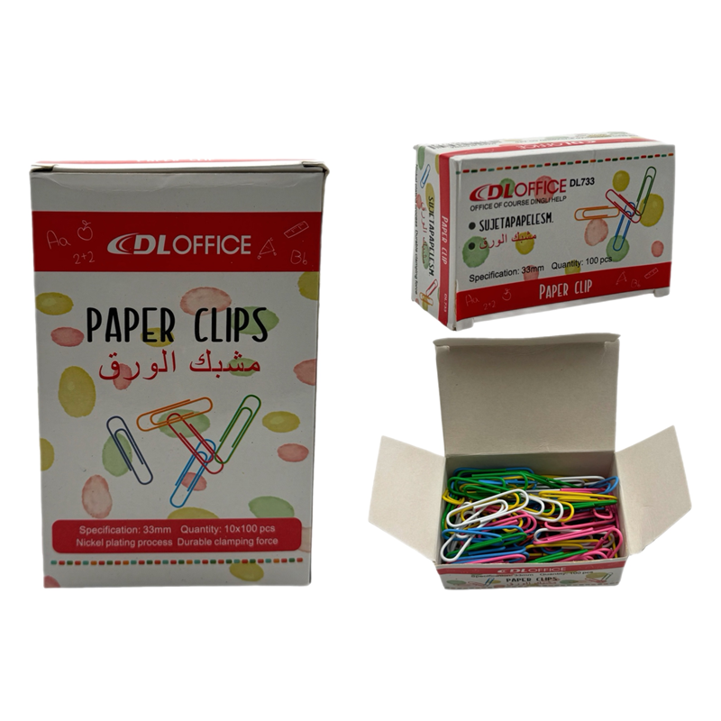 RENKLİ ATAÇ 33 MM 100LÜ KUTU 10LU PAKET