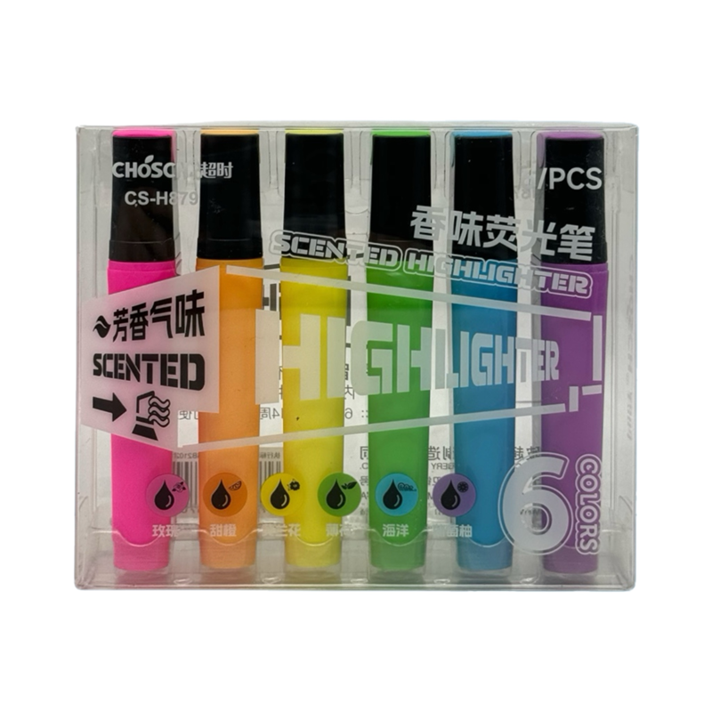 CHOSCH CS-H879 NEON KOKULU FOSFORLU KALEM 6LI SET