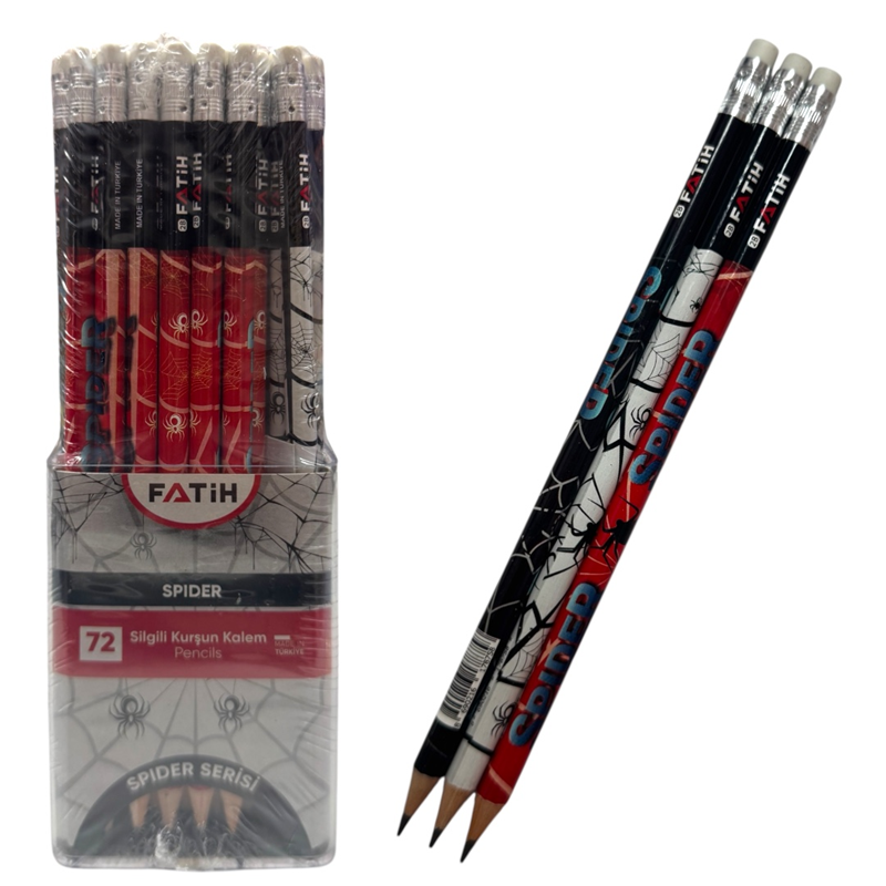 FATİH SPİDER SİLGİLİ KURŞUN KALEM 72Lİ PAKET